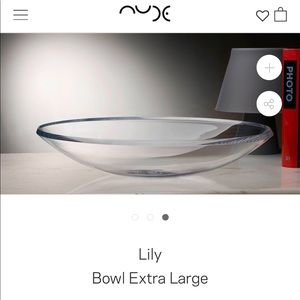 Nude Glass Lily Bowl 19 3/4” XLARGE Crystal